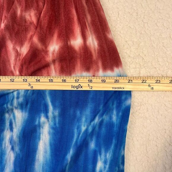 Women ZARA TIE DYE BLOGGERS FAV MAXI Slip DRESS Small Red Blue Beach - Picture 7 of 9